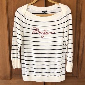 Talbots boatneck 3/4 sleeve sweater